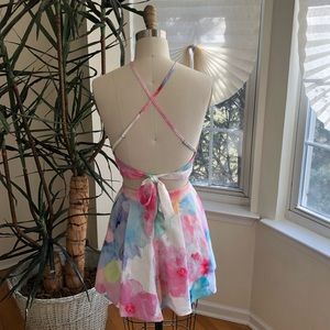 L’atiste by Amy floral watercolor top and shorts